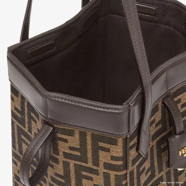 Cheap Origami FF Mini In Motif Fendi Bag Brown Fabric 0706